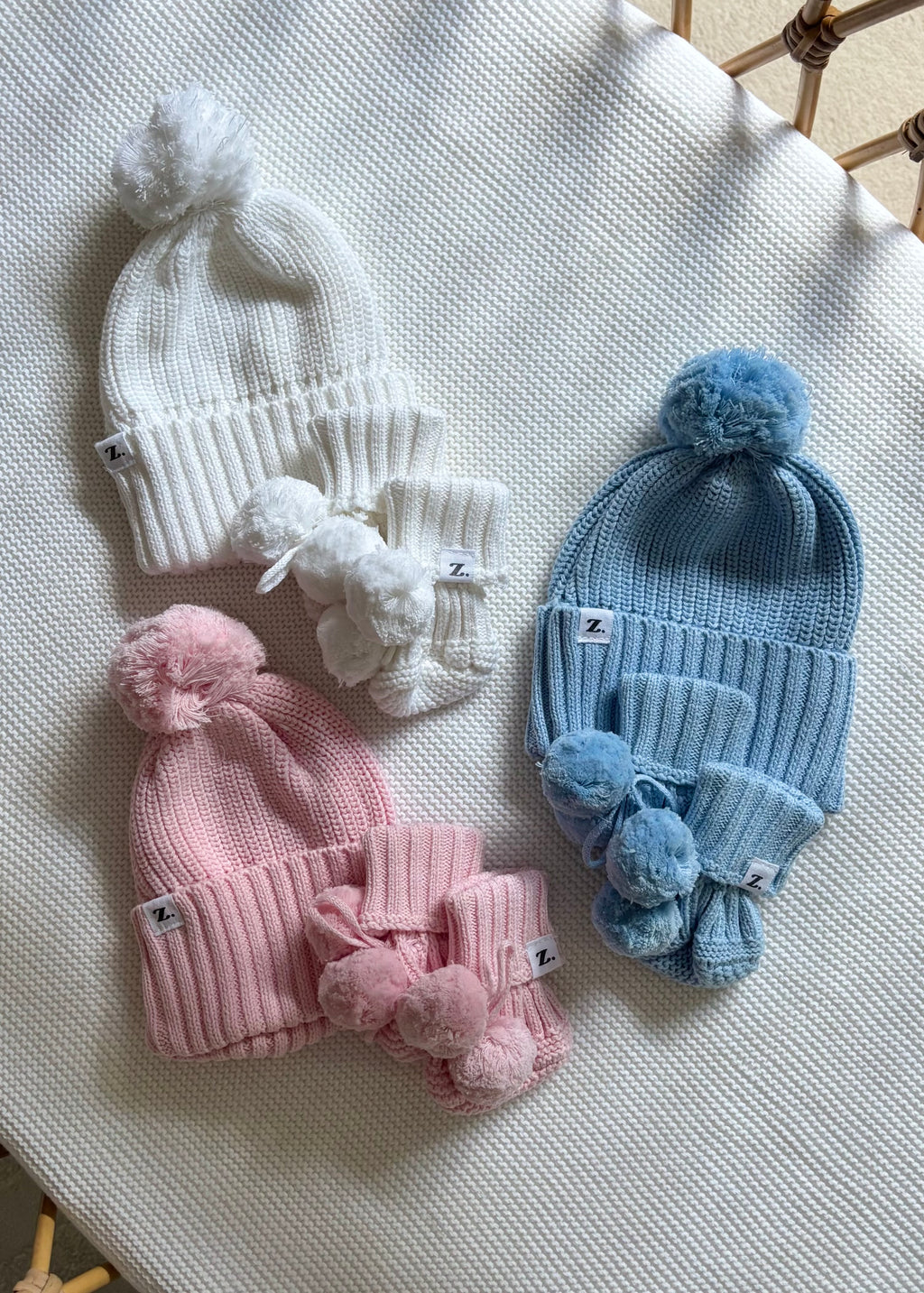 Pom Pom Booties - Blush