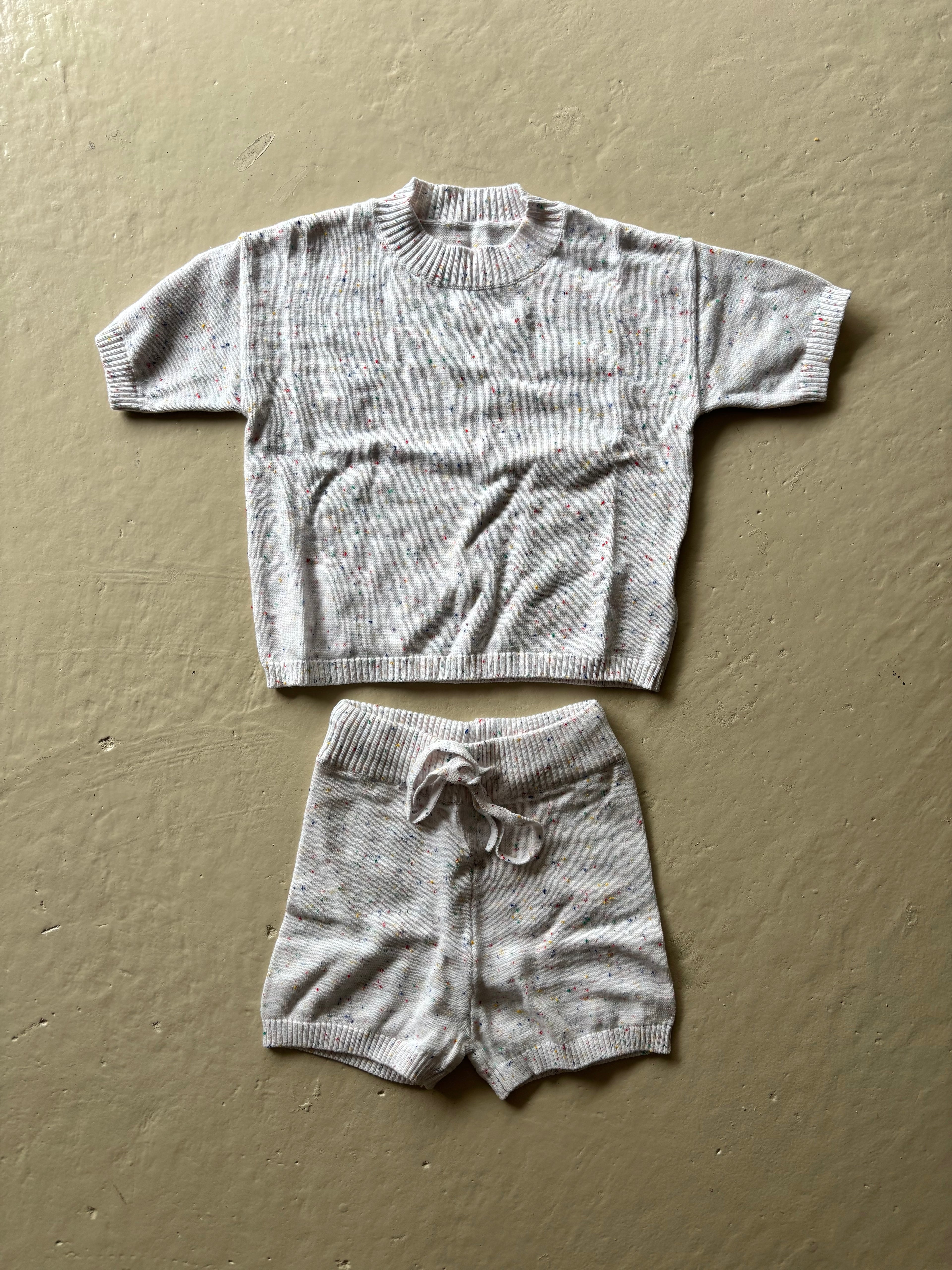 Knitted Set - White Confetti