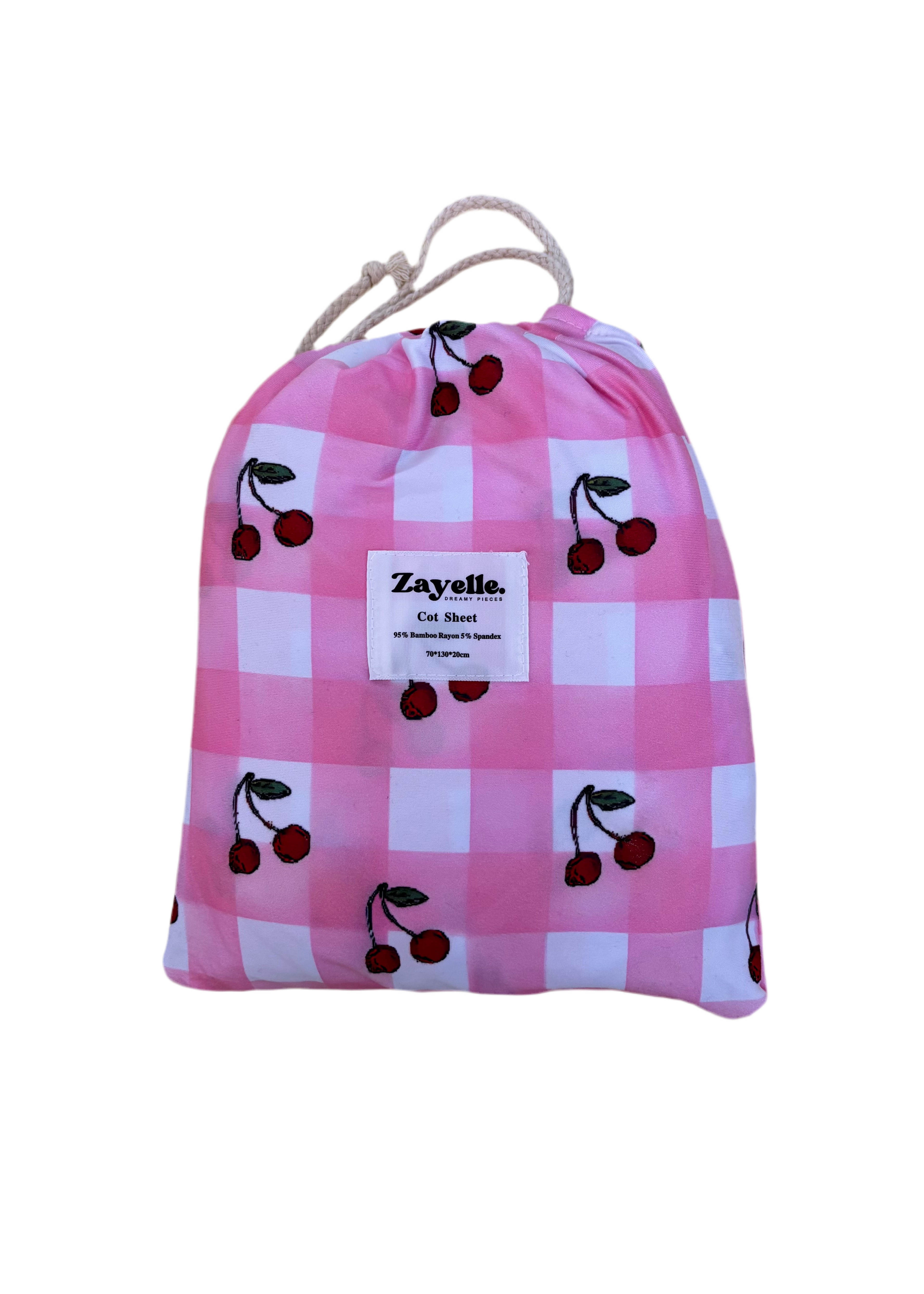 Checkered Cherry - Fitted Cot Sheet