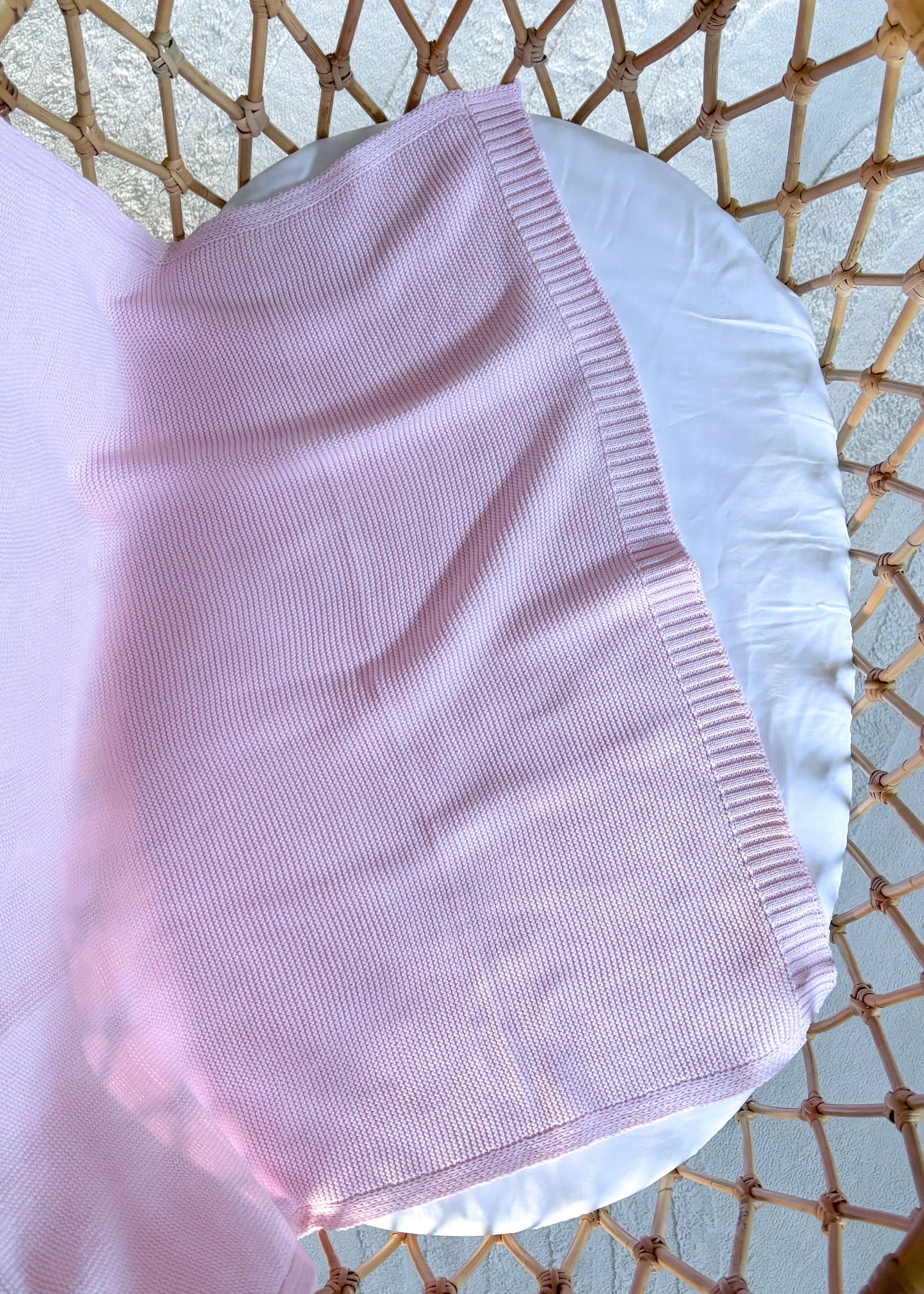 Signature Knitted Blanket - Blush