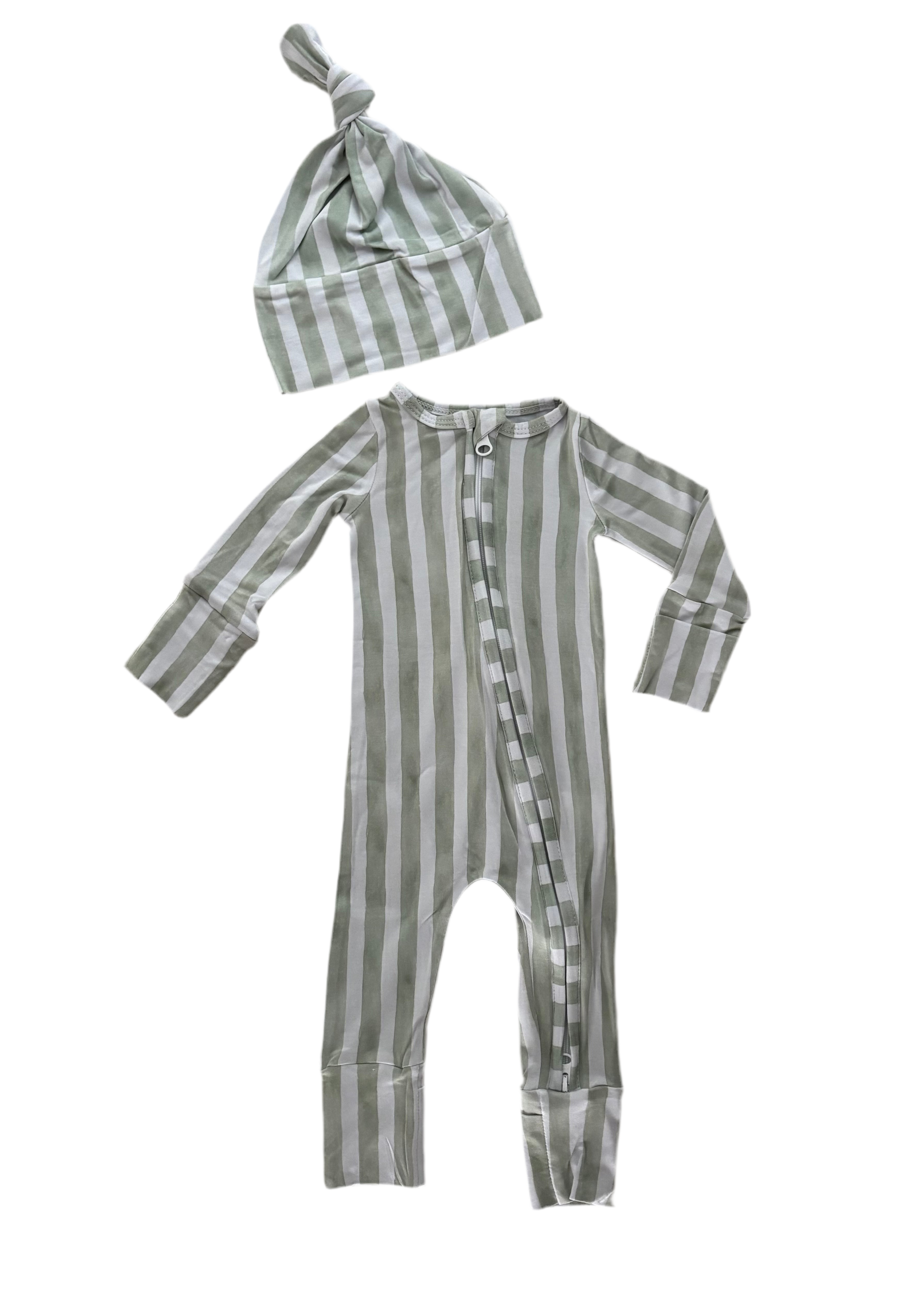 Sage Stripe - Growsuit