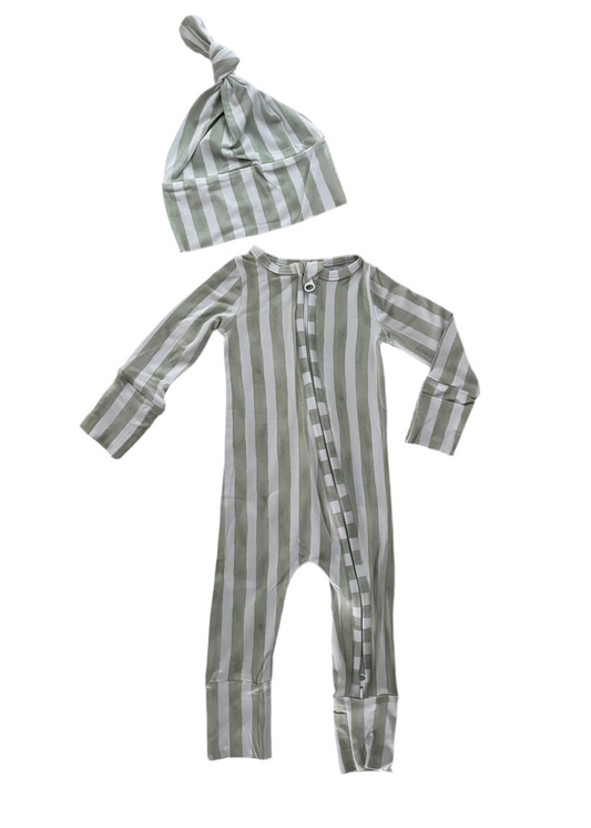 Sage Stripe - Growsuit