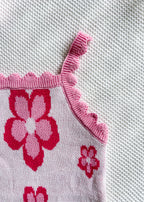 Knitted Frill Overall - Floral