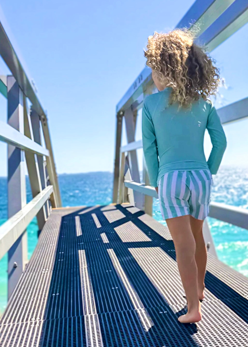 Sage Stripe - Swim Set