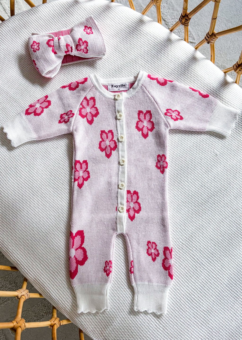 Knitted Romper - Floral