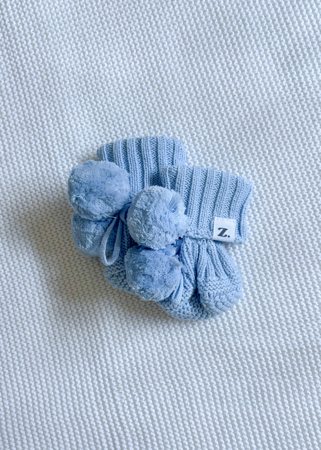 Pom Pom Booties - Blue
