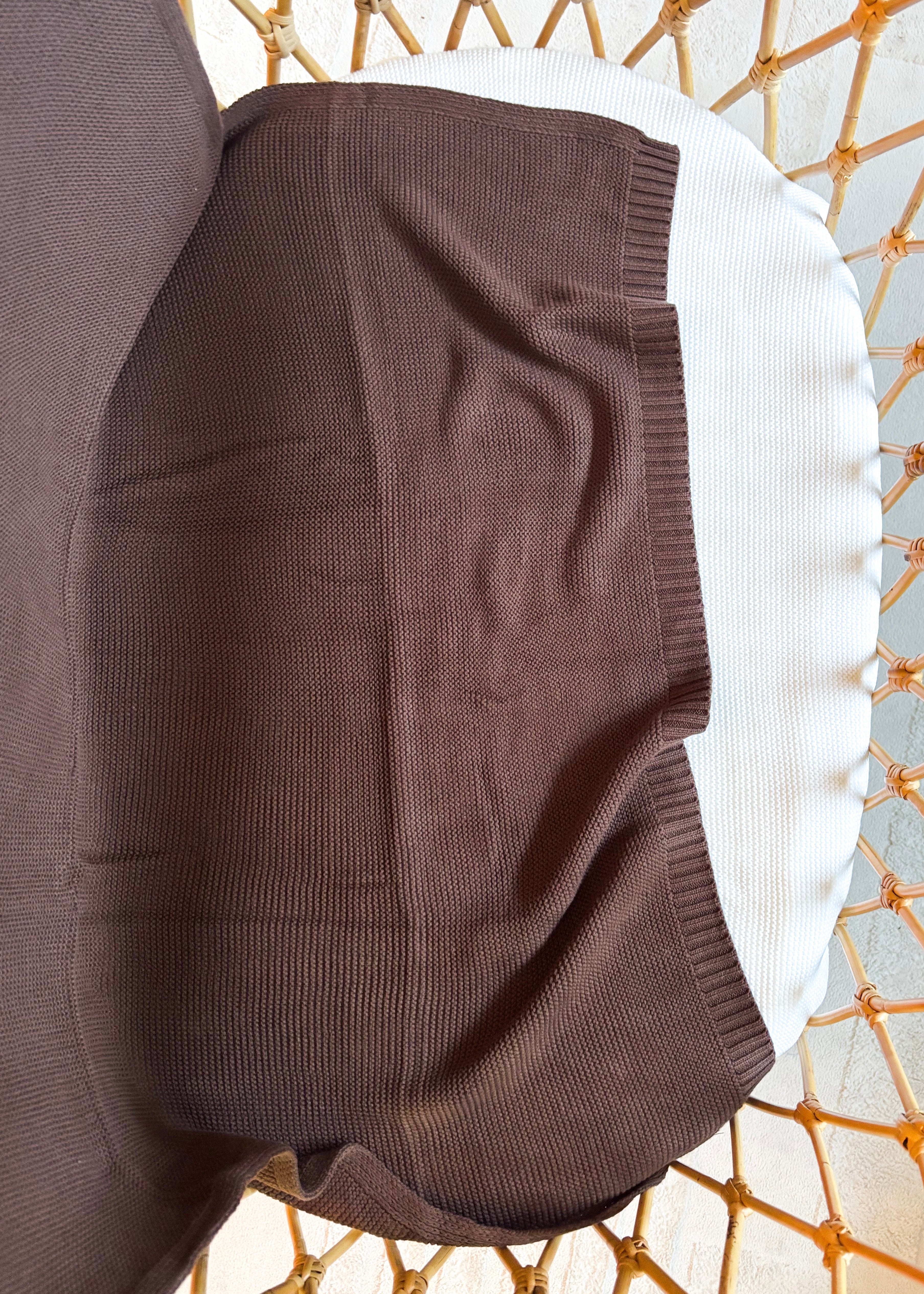 Signature Knitted Blanket - Espresso
