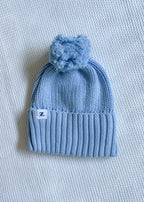 Pom Pom Beanie - Blue